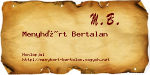 Menyhárt Bertalan névjegykártya